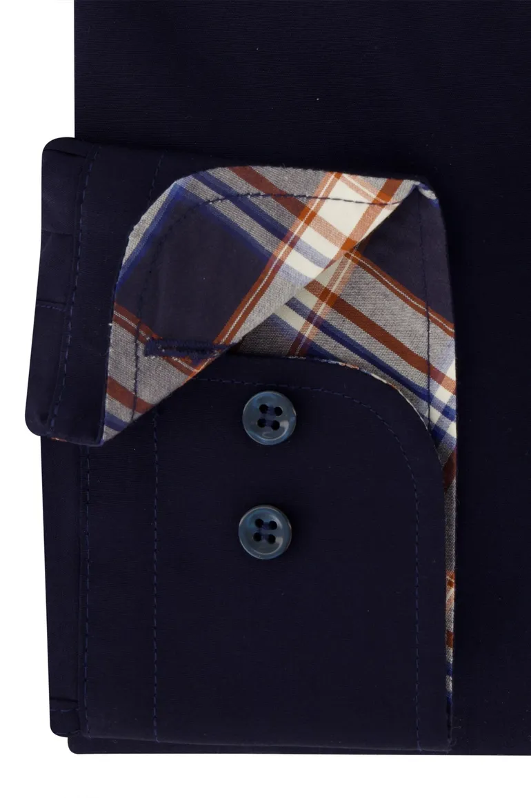 Pauk & Shark overhemd donkerblauw katoen