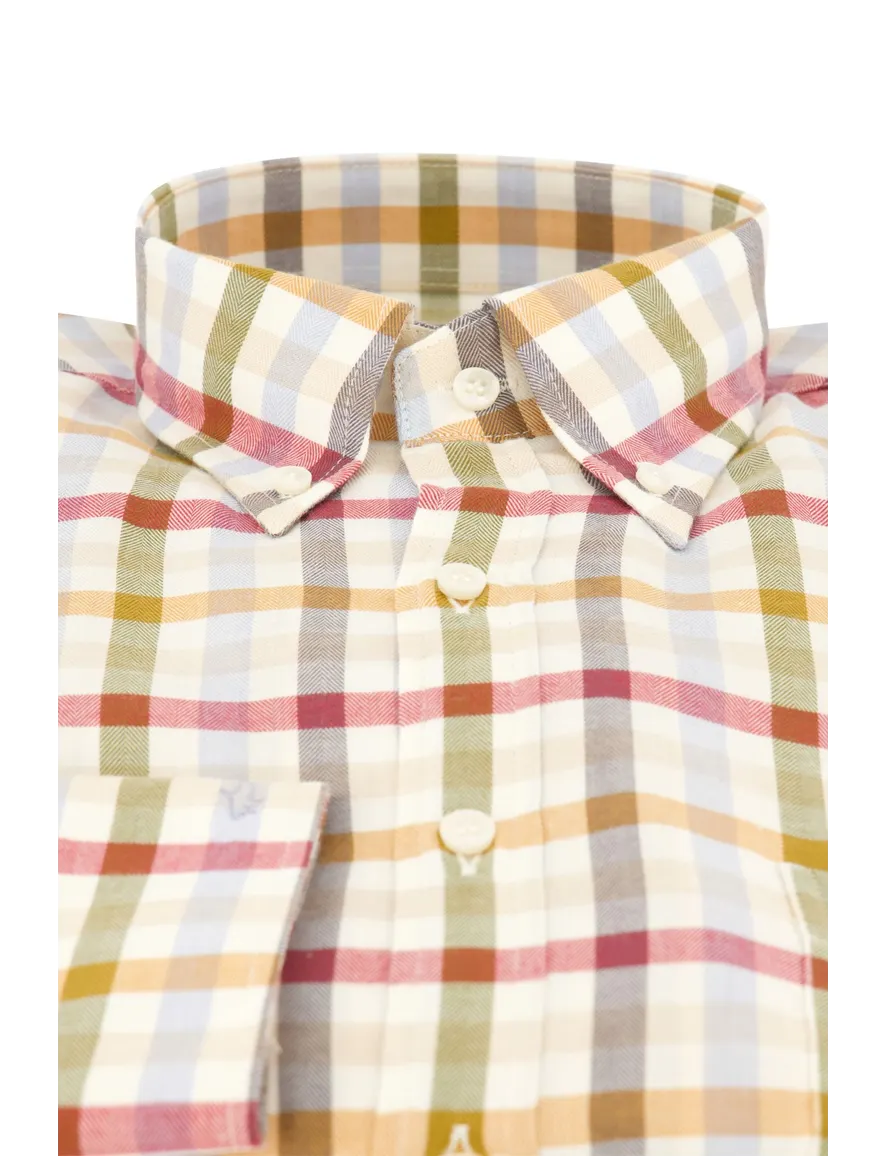 Paul & Shark overhemd beige geruit