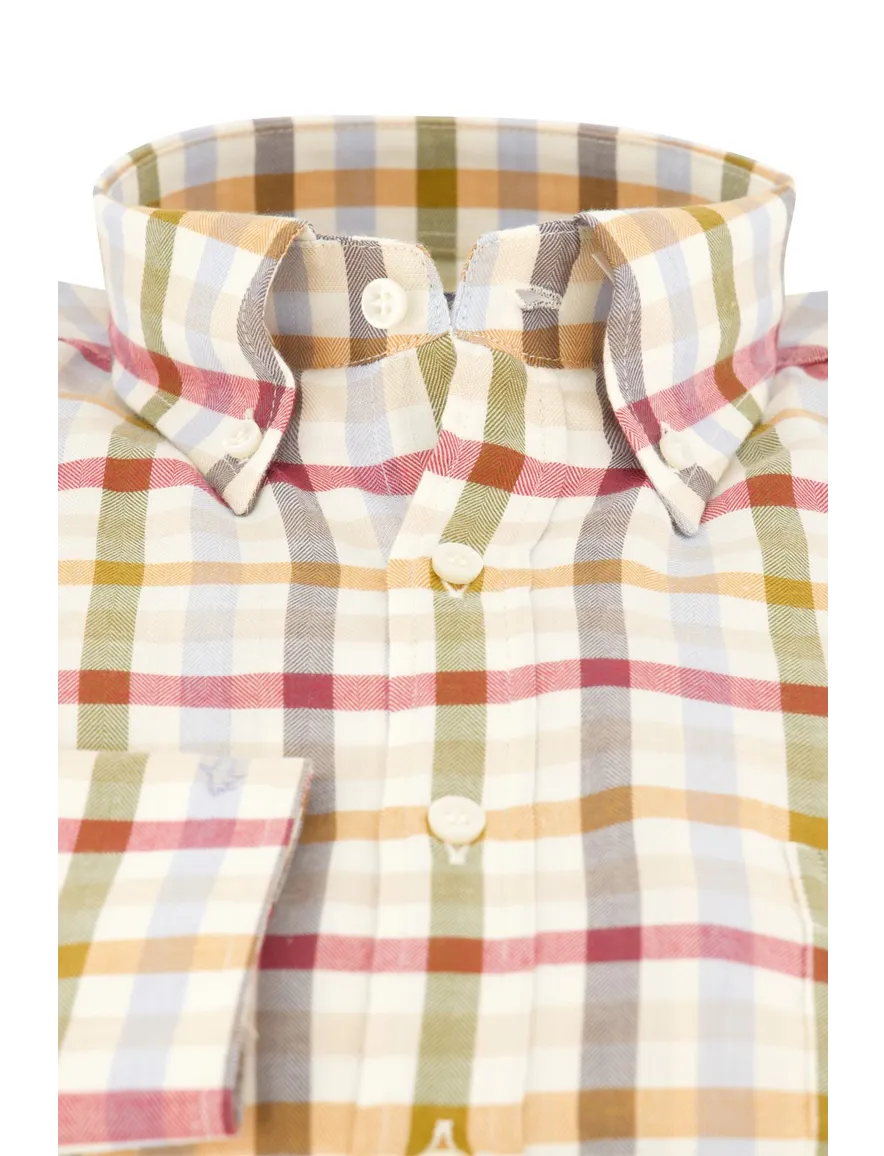 Paul & Shark overhemd beige geruit