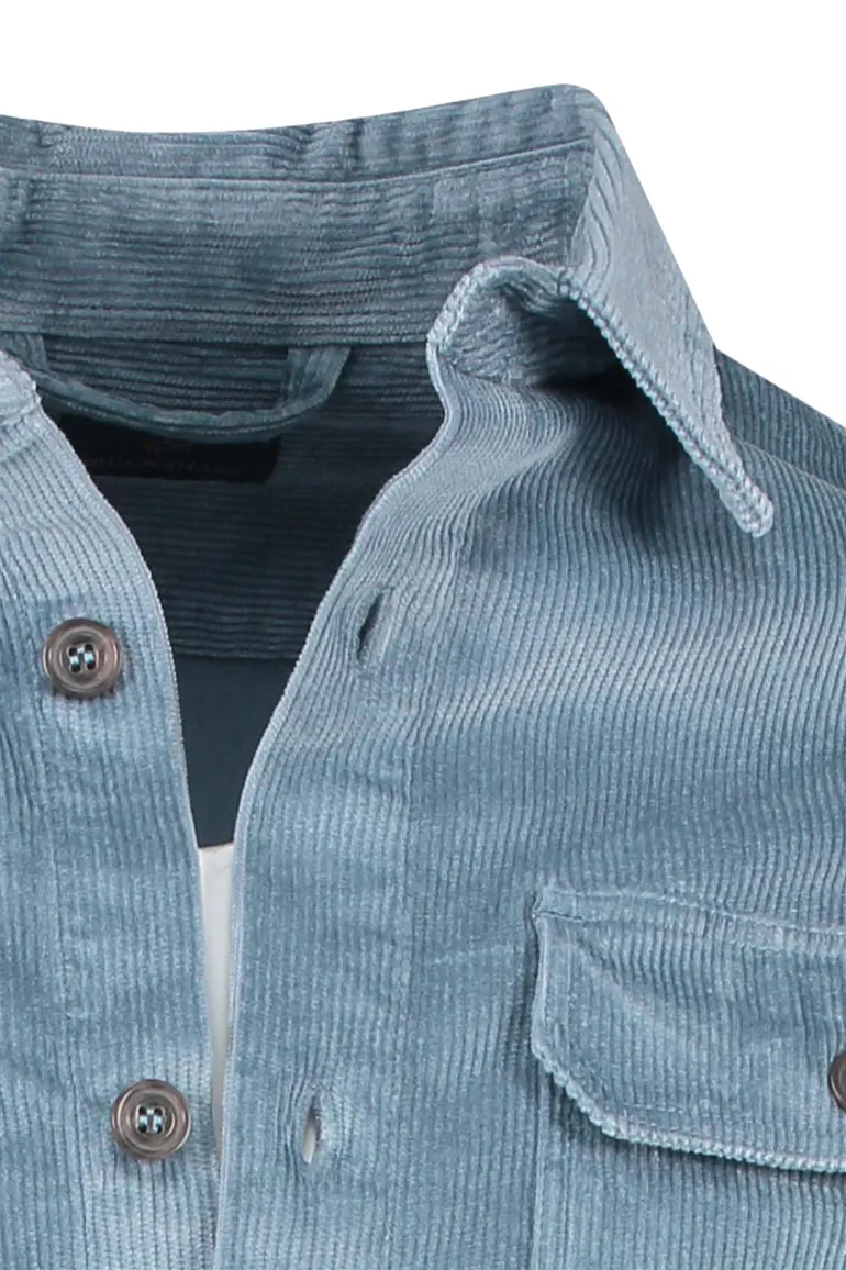 Paul & Shark overshirt lichtblauw corduroy