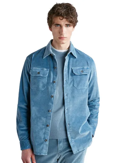 Paul & Shark Paul & Shark overshirt lichtblauw corduroy