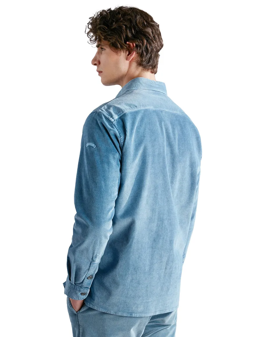 Paul & Shark overshirt lichtblauw corduroy