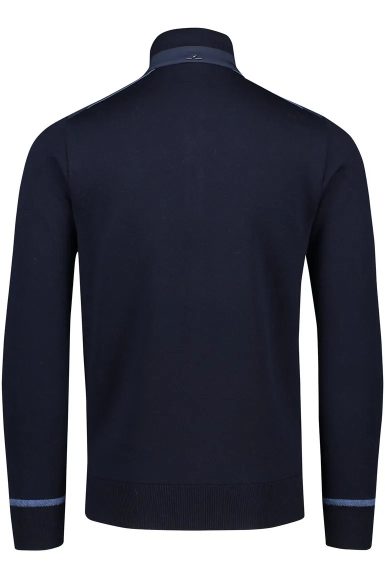 Paul & Shark trui effen donkerblauw virginwol