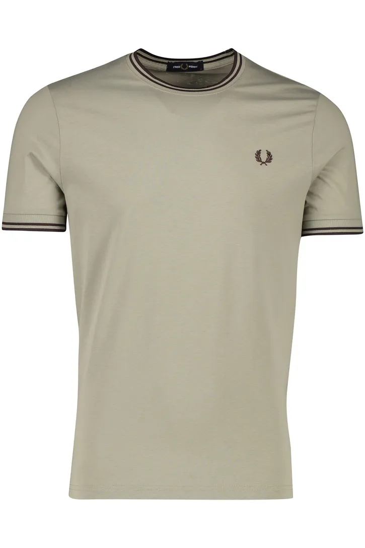 Fred Perry t-shirt effen bruin katoen
