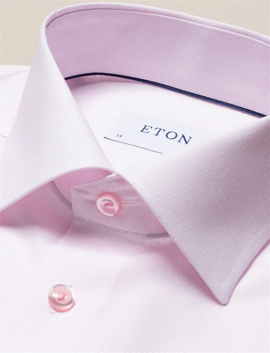 Eton overhemd roze Textured Twill slim fit