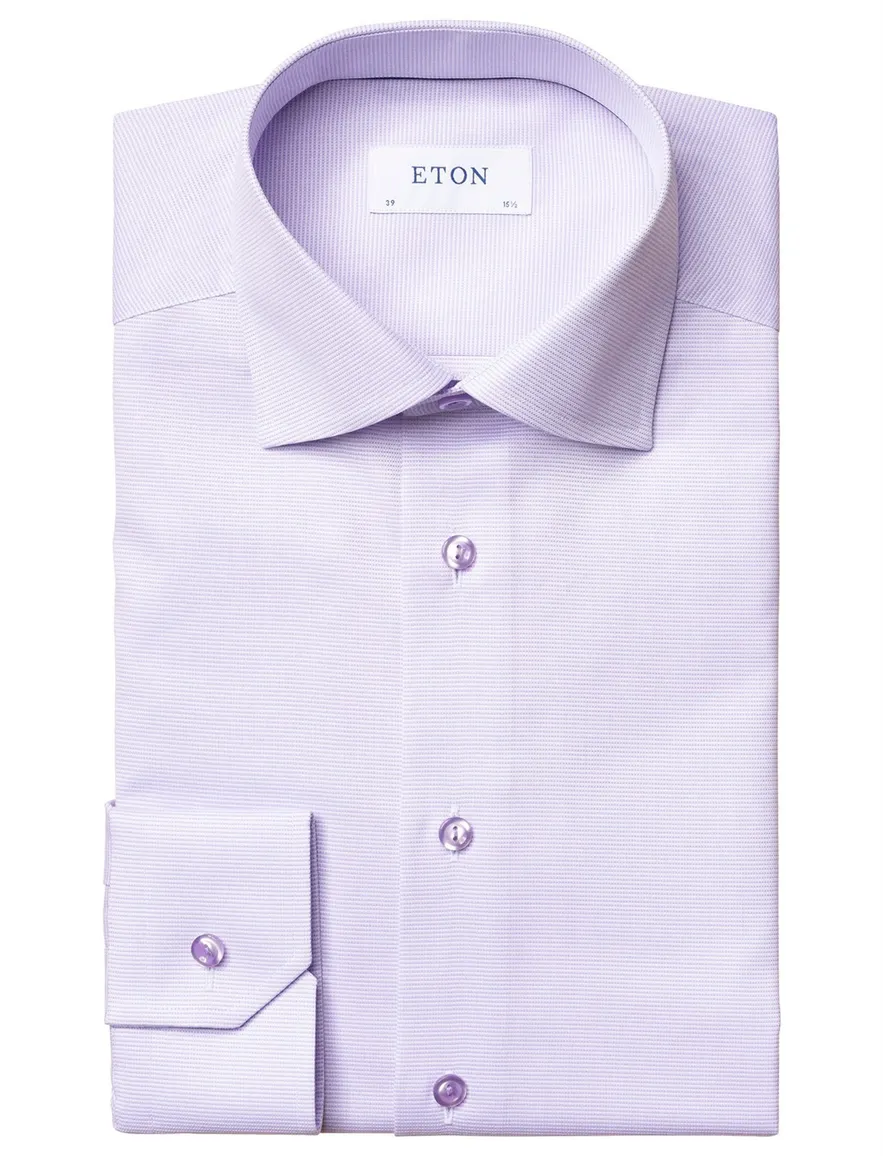 Eton overhemd effen paars slim fit katoen