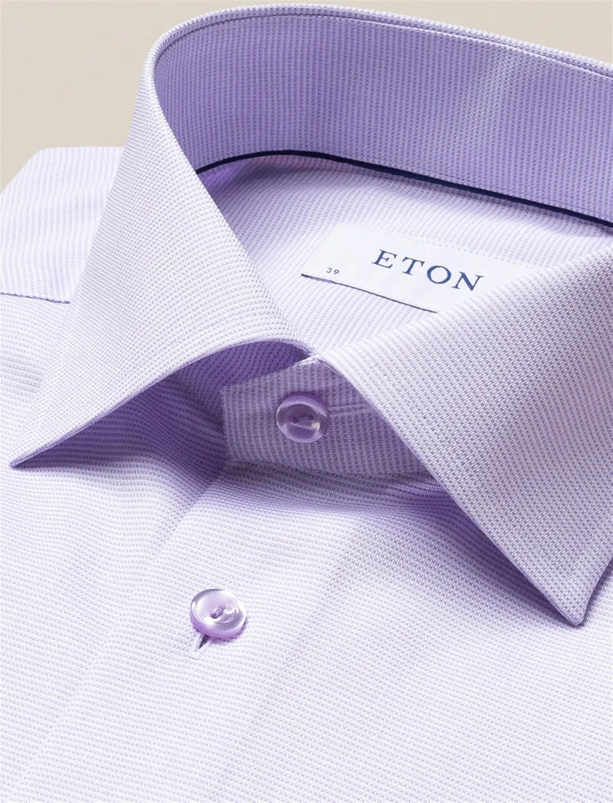 Eton overhemd effen paars slim fit katoen