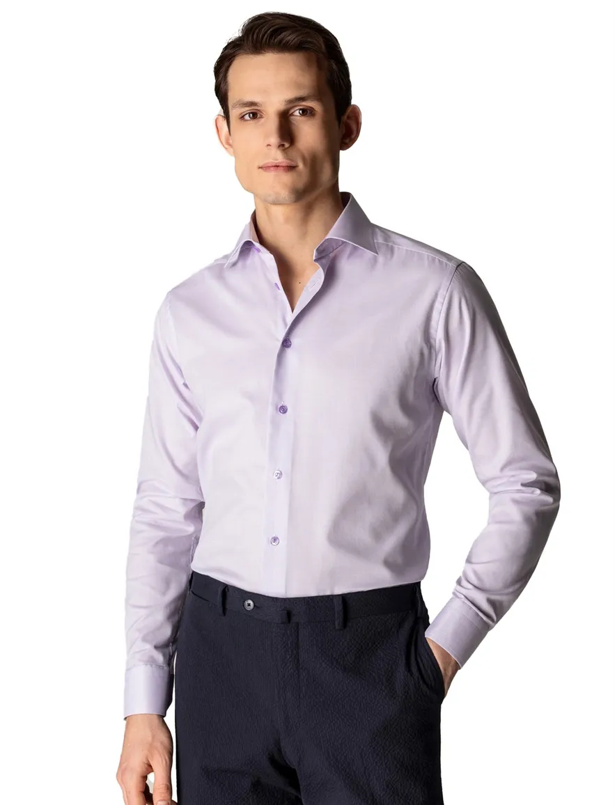 Eton overhemd effen paars slim fit katoen