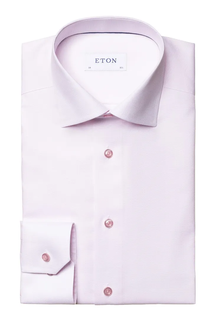 Katoenen Eton contemporary fit overhemd roze