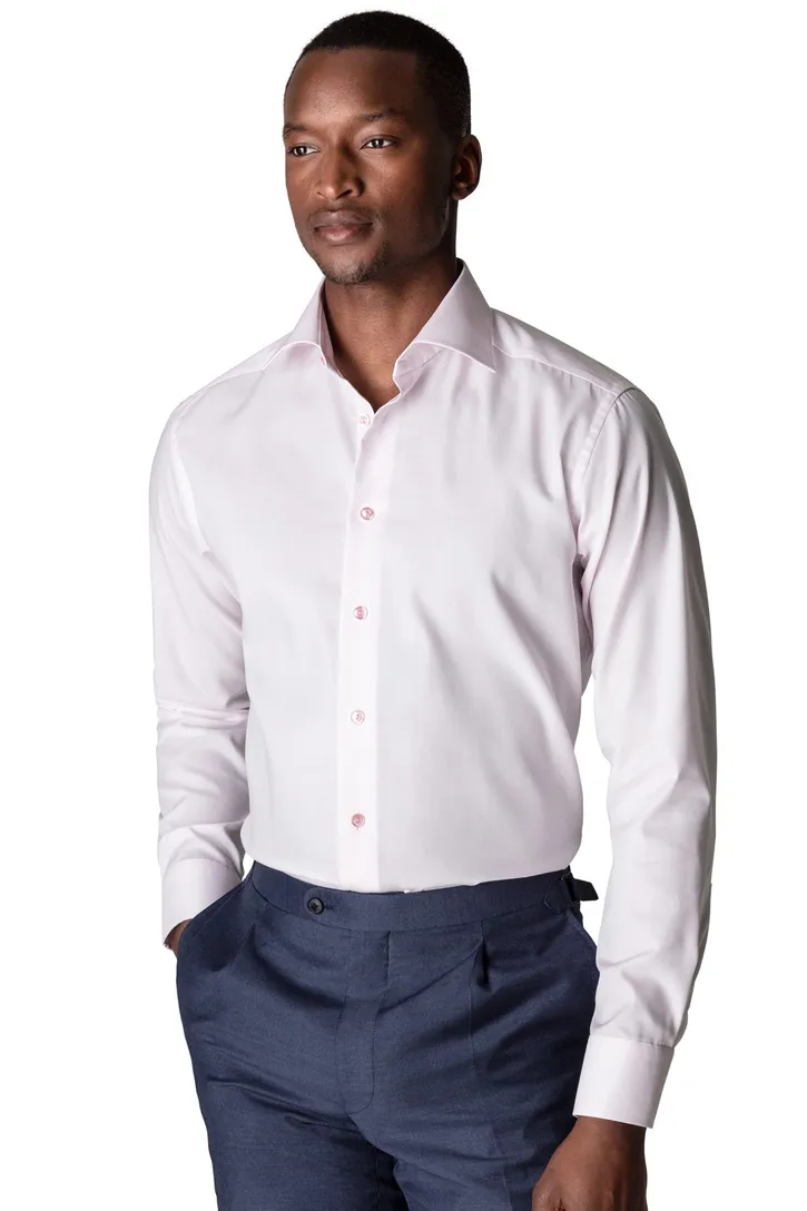 Katoenen Eton contemporary fit overhemd roze
