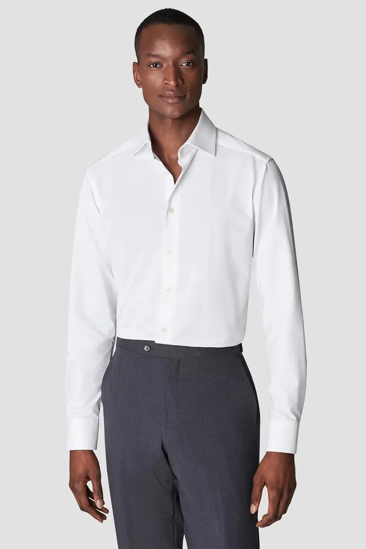 Slim fit Eton Four-way stretch business overhemd wit
