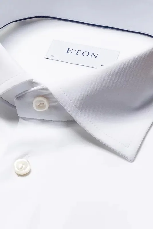 Slim fit Eton Four-way stretch business overhemd wit