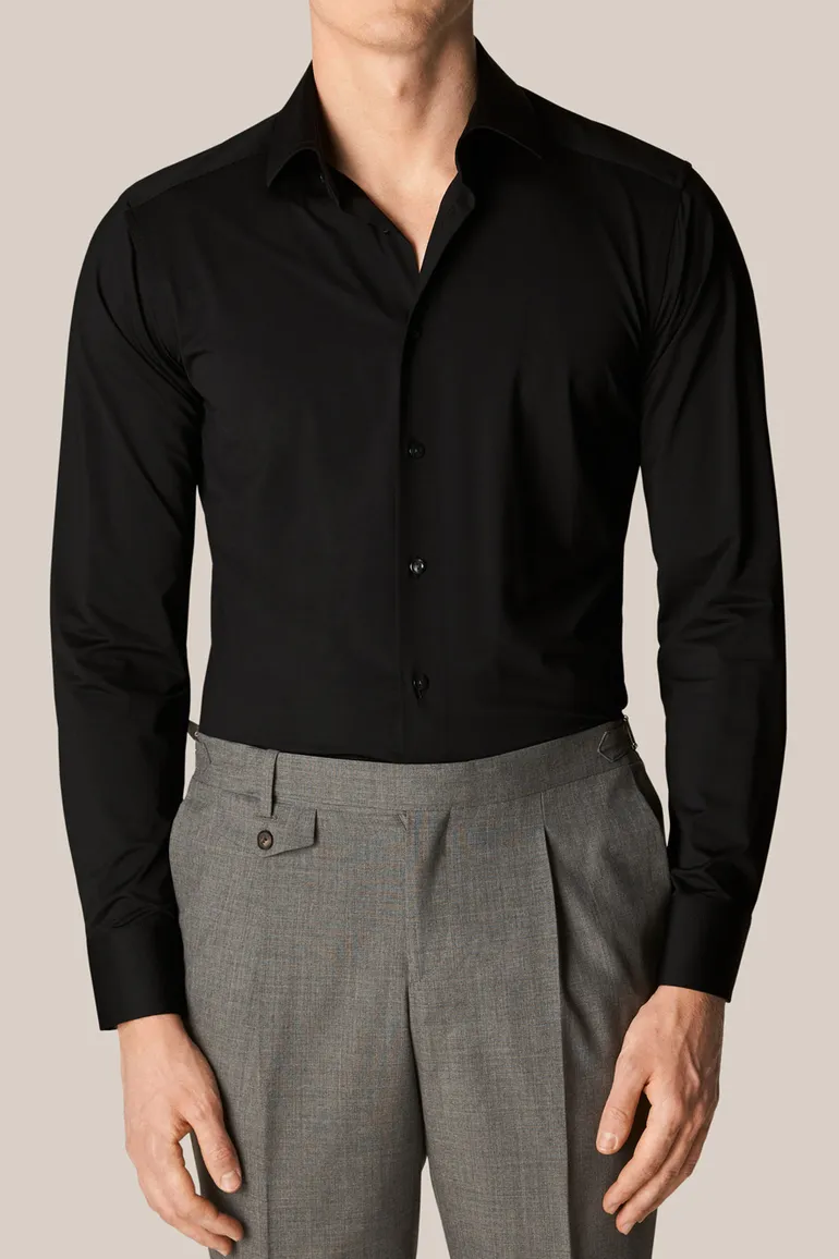 business overhemd zwart Eton Slim Fit