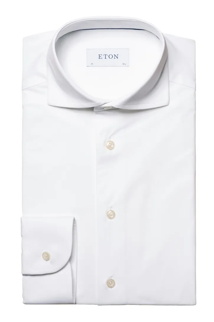 Eton overhemd wit Four-Way Stretch contemporary fit