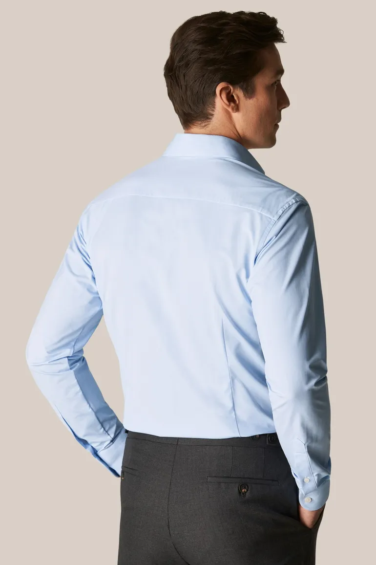 Eton overhemd lichtblauw Four-Way Stretch effen