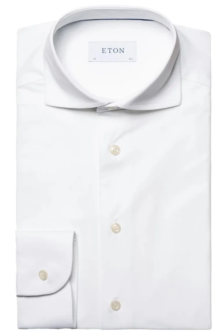 Wit overhemd Eton Slim Fit Four-Way stretch