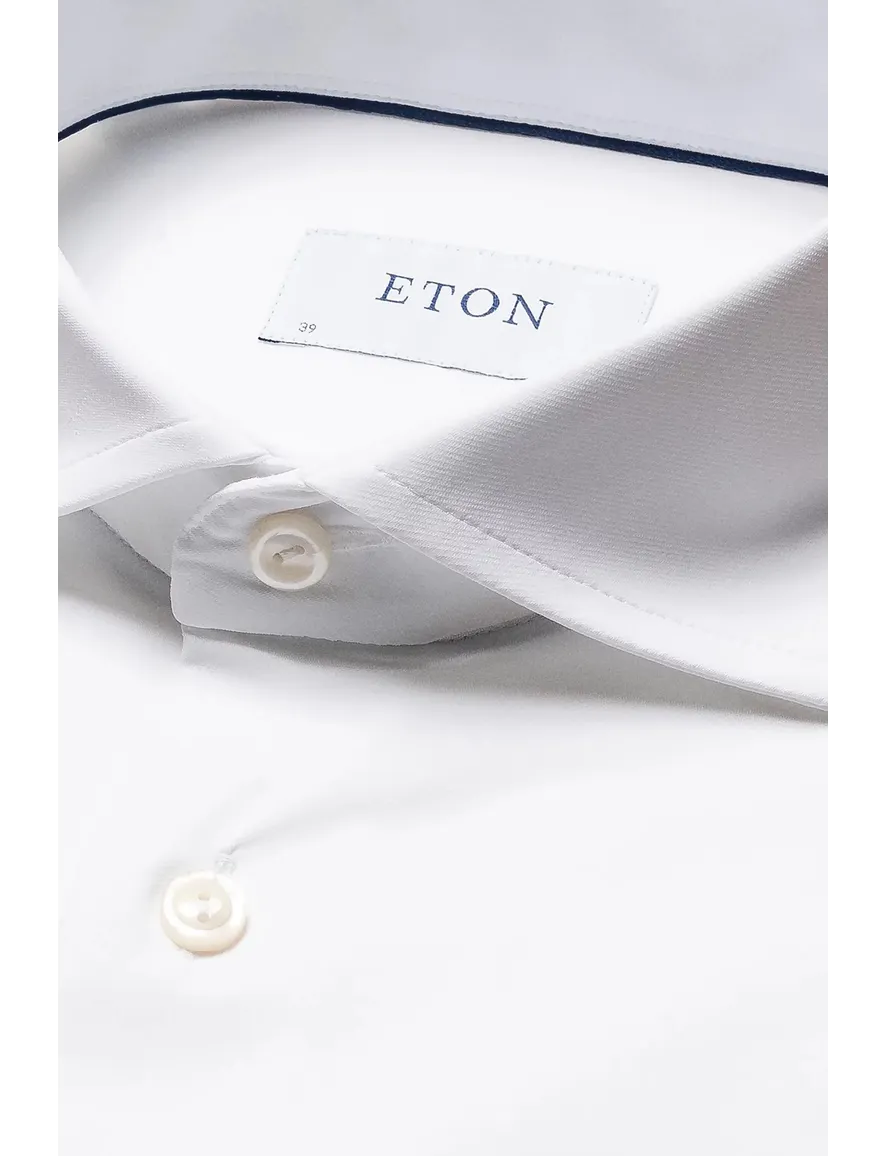 Eton overhemd slim fit wit four-way stretch