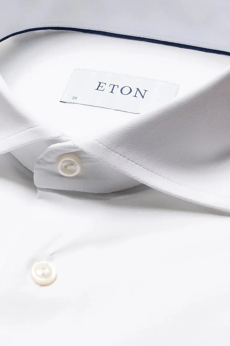 Wit overhemd Eton Slim Fit Four-Way stretch