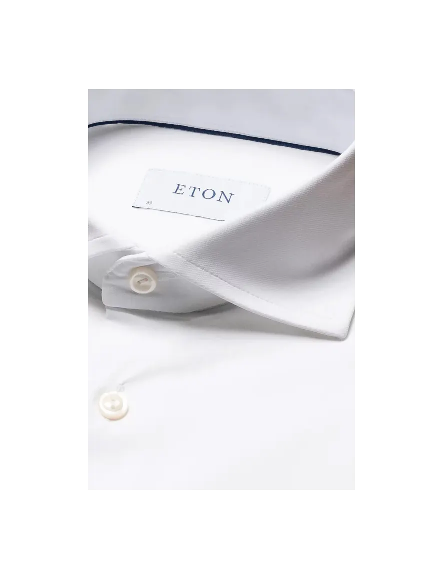 Eton overhemd slim fit wit four-way stretch