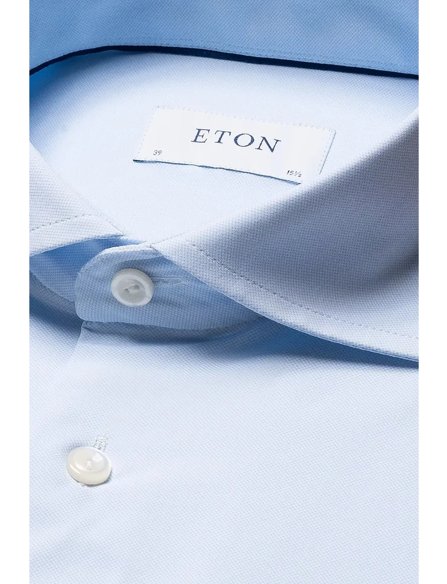 Eton overhemd Slim Fit lichtblauw Four-Way stretch