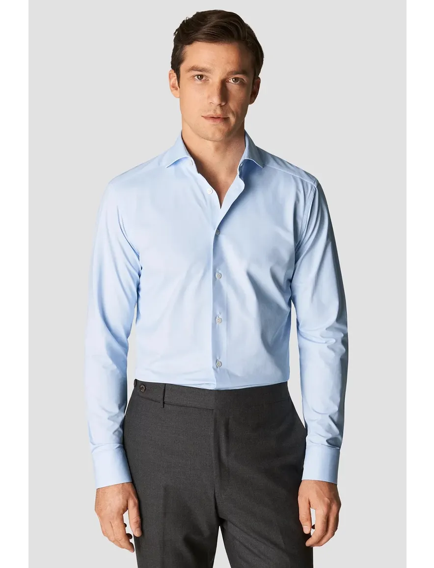 Eton overhemd Slim Fit lichtblauw Four-Way stretch