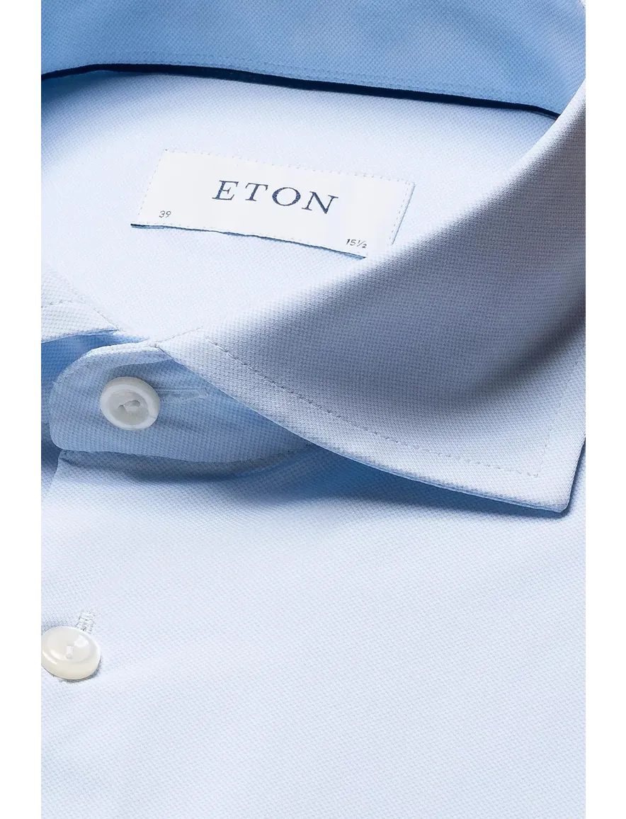 Eton overhemd Slim Fit lichtblauw Four-Way stretch