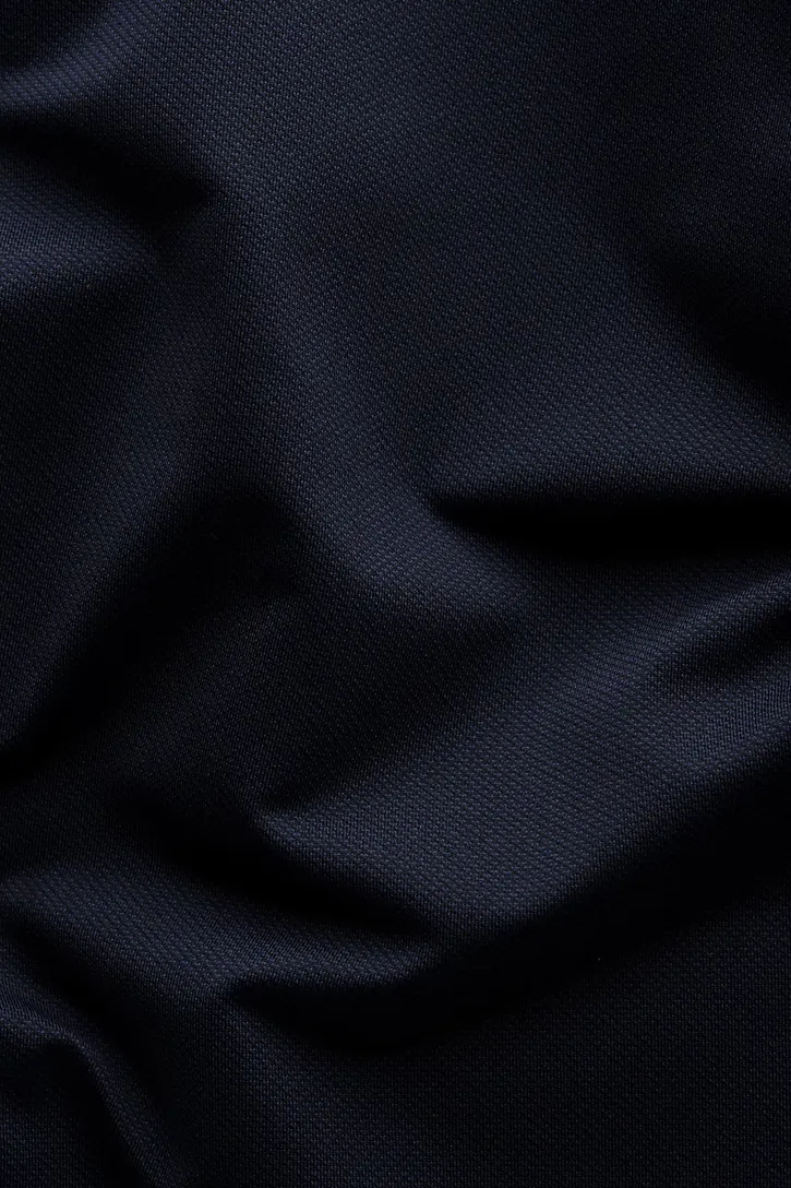 Eton Four-way stretch overhemd navy effen slim fit