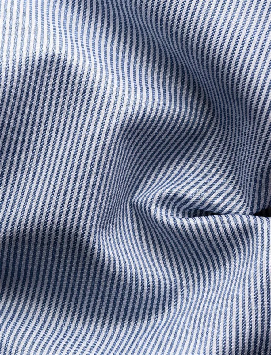 Eton overhemd blauw Fine Striped Signature Twill slim fit