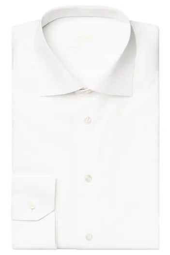 Eton Witte Eton slim fit business overhemd