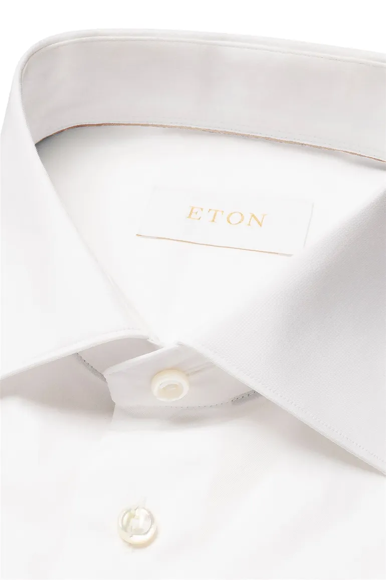 Eton overhemd wit effen