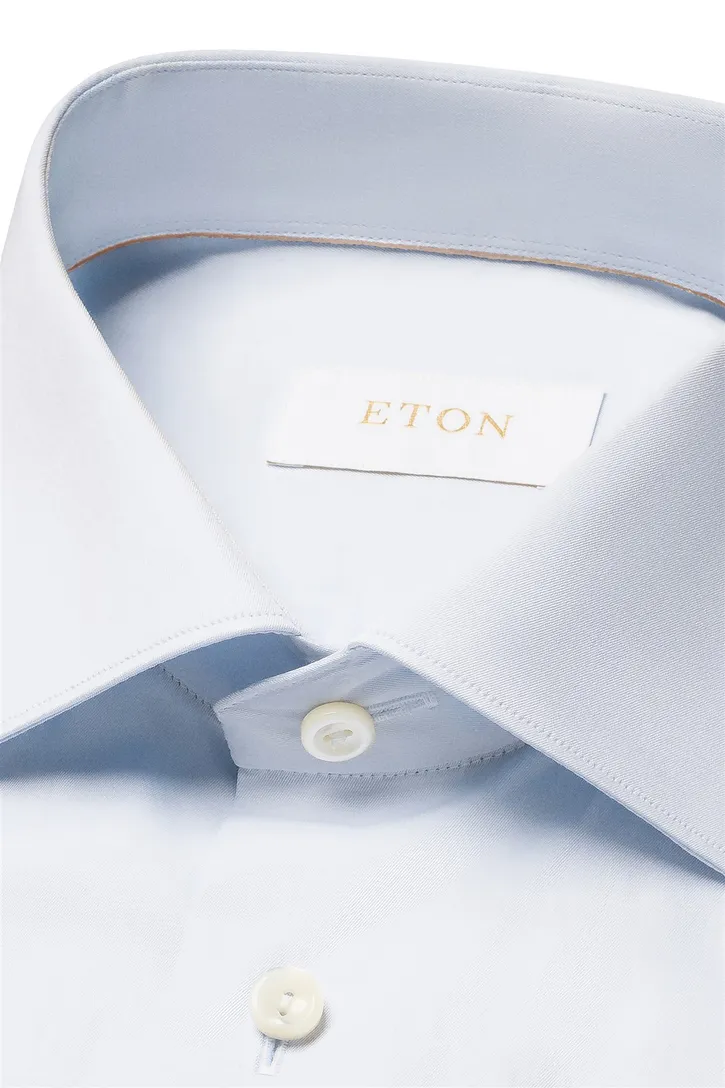 Lichtblauw Eton contemporary fit katoenen overhemd