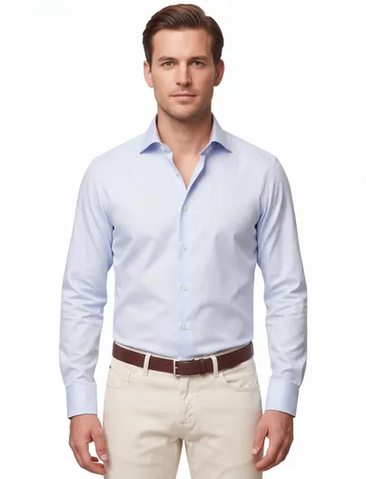 Eton Lichtblauw Eton contemporary fit katoenen overhemd