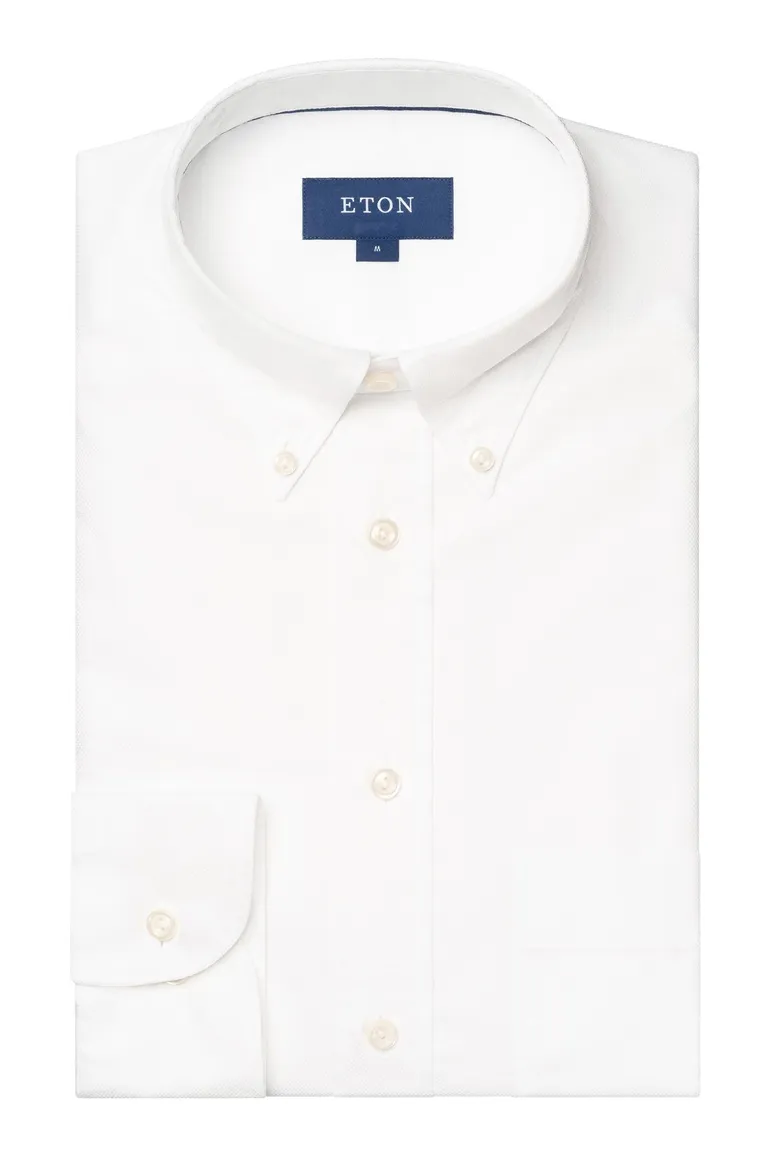 Eton overhemd wit slim fit button down