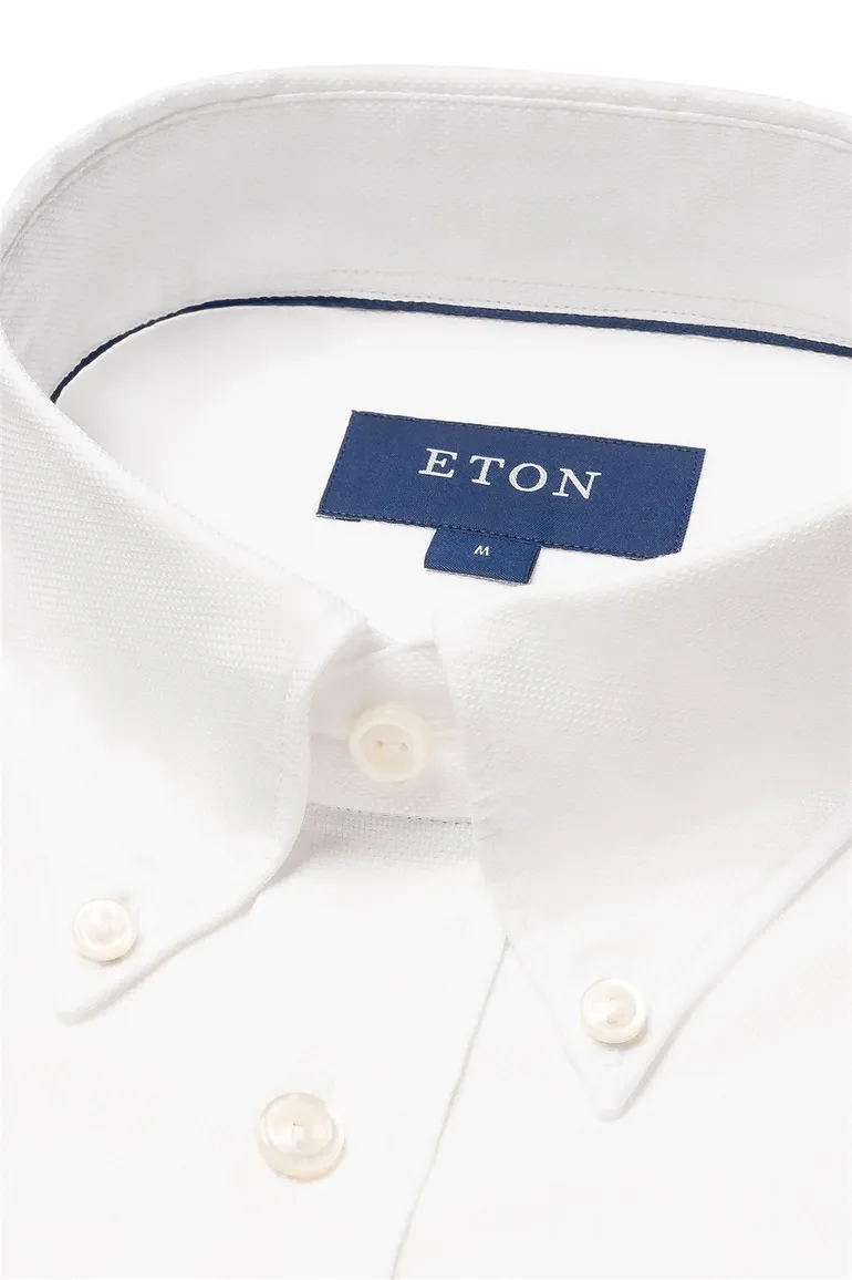 Eton overhemd wit slim fit button down