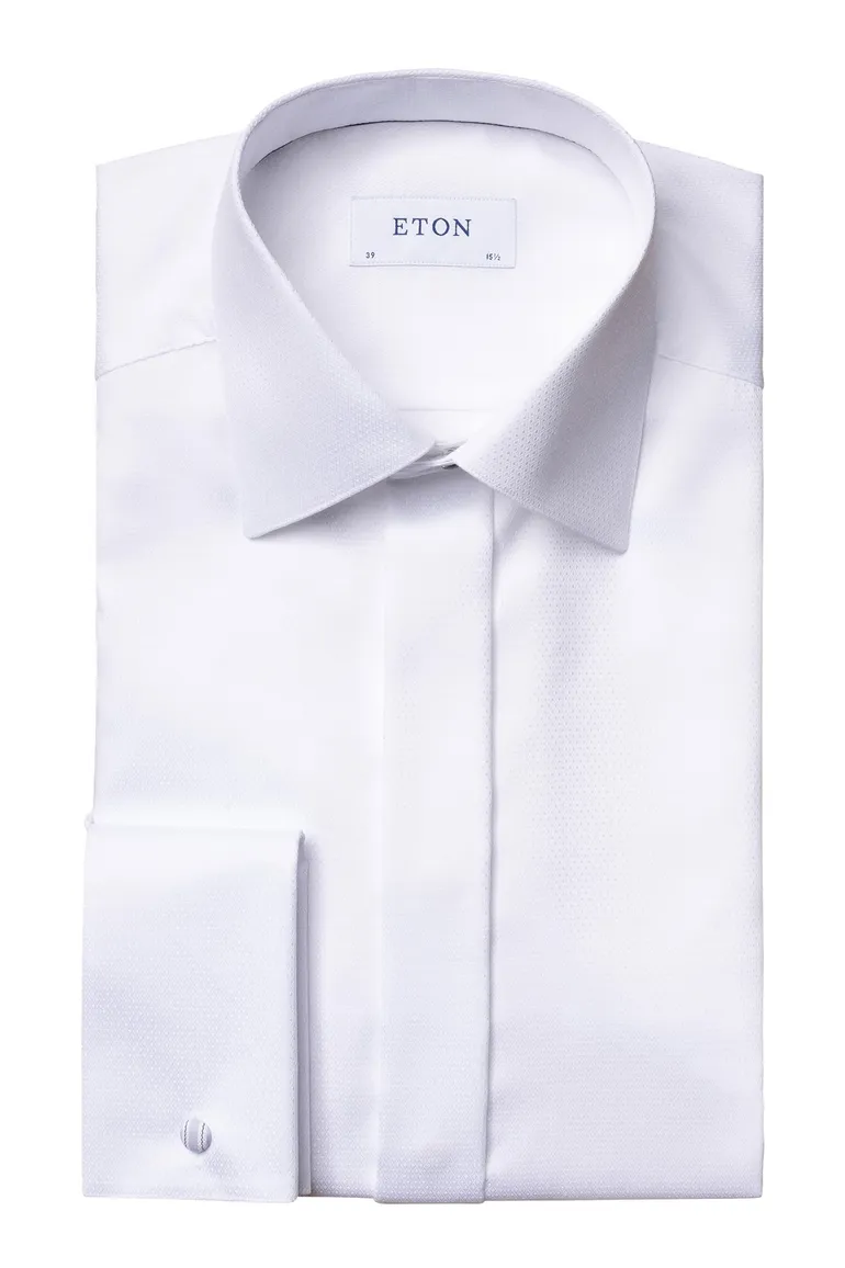 Eton overhemd wit effen