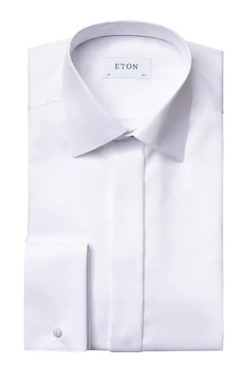 Eton Eton overhemd wit katoen structuur contemporary fit