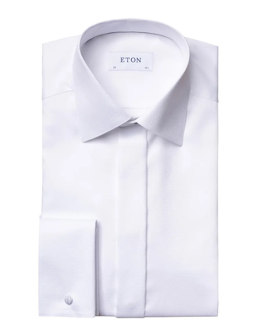 Eton overhemd wit katoen structuur contemporary fit