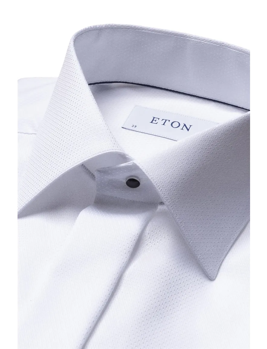 Eton overhemd wit katoen structuur contemporary fit