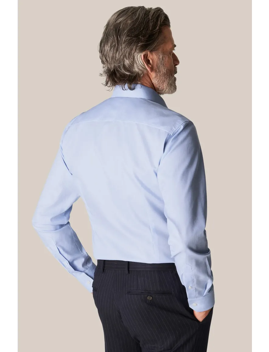 Eton overhemd lichtblauw Twill Hounds Tooth contemporary fit