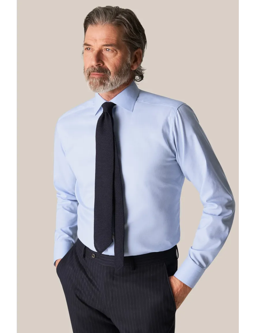Eton overhemd lichtblauw Twill Hounds Tooth contemporary fit