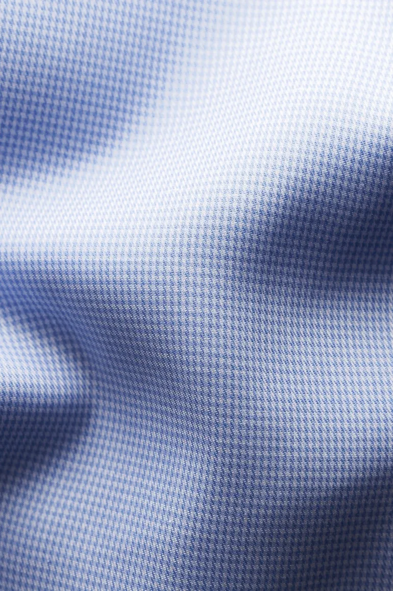 Eton overhemd lichtblauw Twill Hounds Tooth contemporary fit