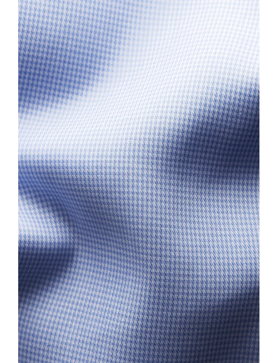 Eton overhemd lichtblauw Twill Hounds Tooth contemporary fit