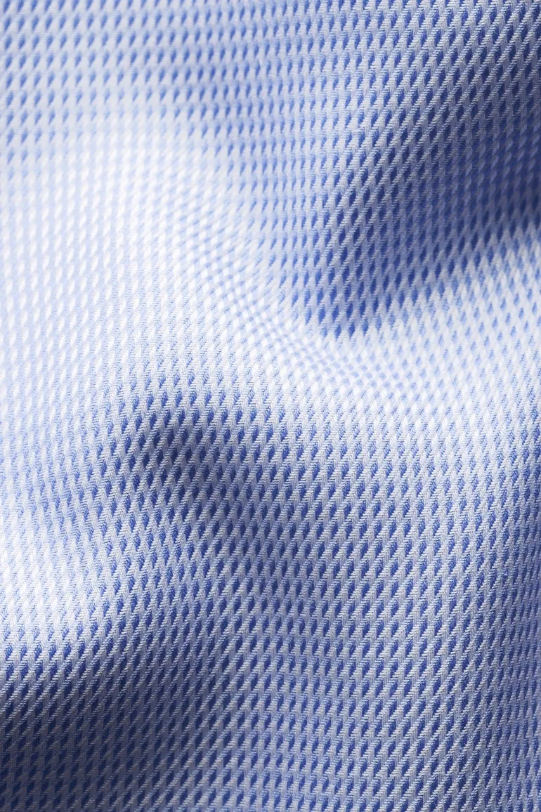 Textured Twill Eton overhemd contemporary fit lichtblauw
