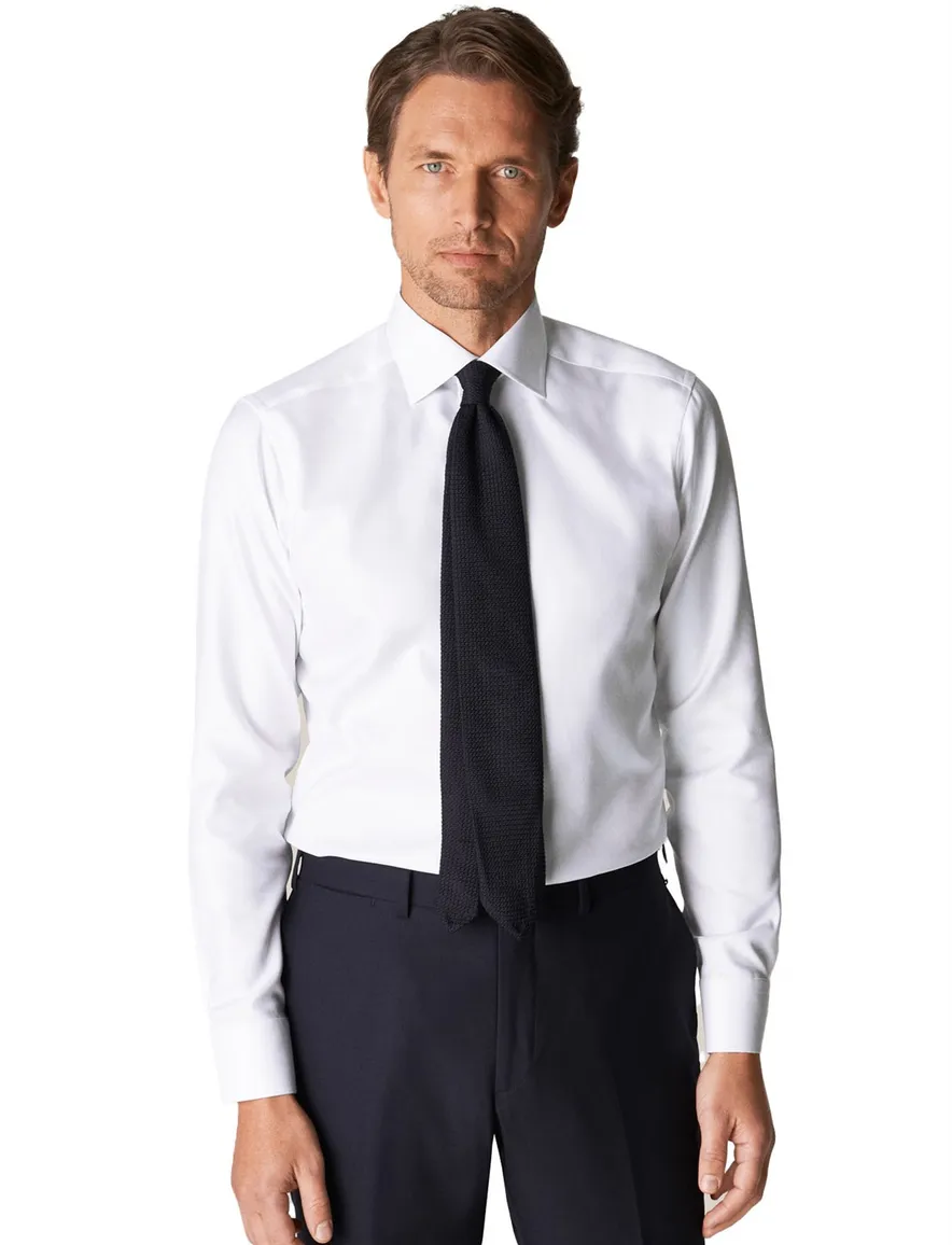 Eton overhemd wit Textured Twill slim fit