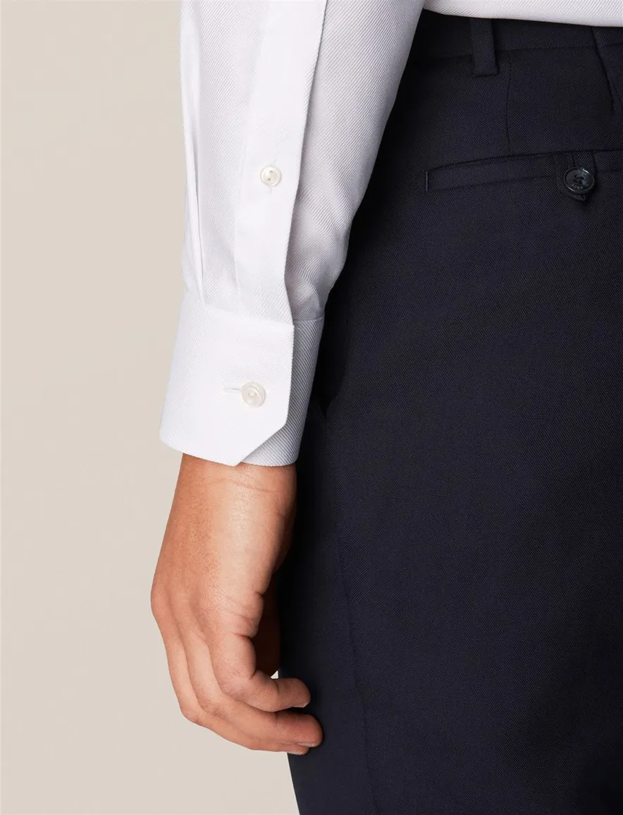 Eton overhemd effen wit Textured Twill slim fit