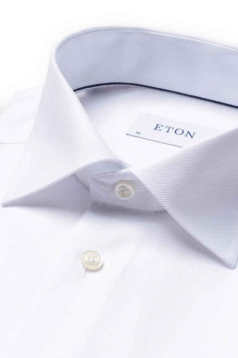 Eton overhemd wit effen wide spread katoen