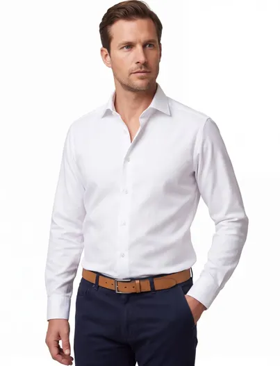 Eton Eton overhemd wit katoen signature twill contemporary fit