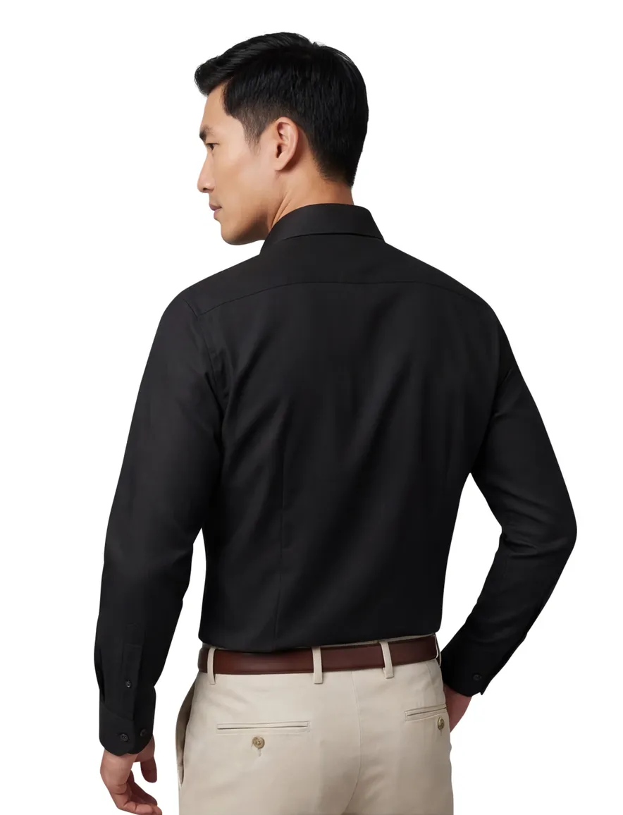 Eton overhemd zwart Textured Twill katoen contemporary fit