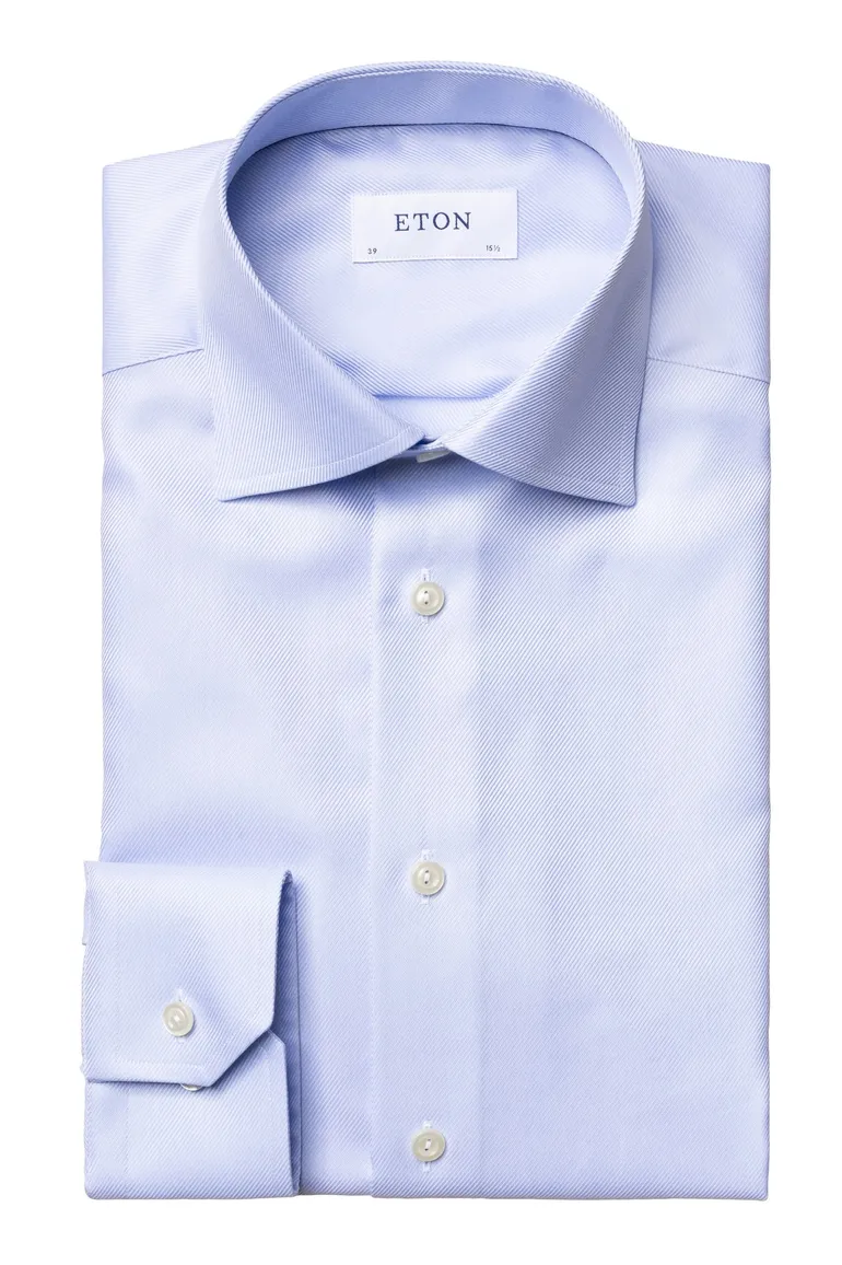 Eton overhemd katoen contemporary fit lichtblauw Textured Twill