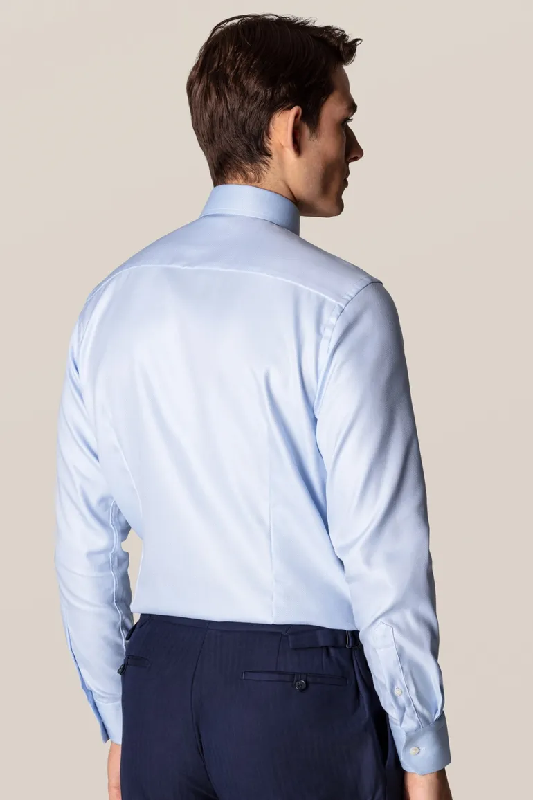 Eton overhemd katoen contemporary fit lichtblauw Textured Twill